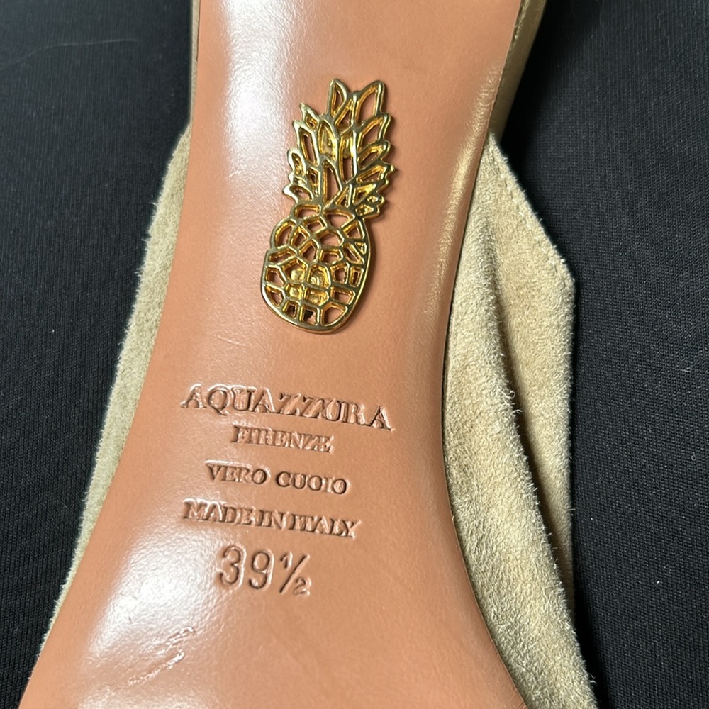 Aquazzura Firenze 39 1/2 suede ankle toe heels - Picture 5 of 8